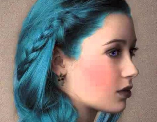 blue hair